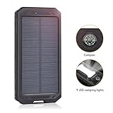Solar Charger 12000mAh, ADDTOP Portable Power Bank Dual USB Solar Battery Charger for Cellphones, Camera, GPS, Tablets and More