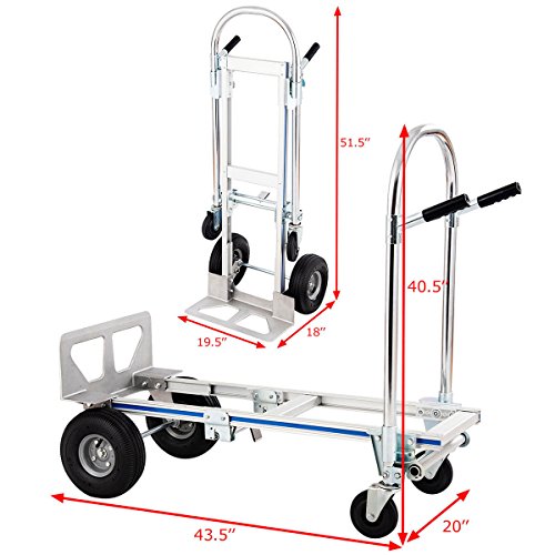 image for Goplus Convertible Hand Truck Foldable Aluminum Cart Heavy Duty Dolly 