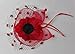 Coolwife Womens Fascinator Veil Flower Cocktail Tea Party Headwear (Red)