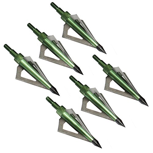 e5e10 12PCS 125 Grain 3 Blade Broadheads Hunting Arrow Heads Screw-in Arrow Tips Crossbow and Compound Bow with One Plastic Portable Broadheads Case