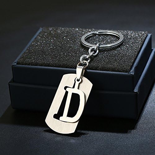 Jzcky Shzrp Metal Letter Keychain, Creative Alphabet Key Chain Keyring Holiday Gift(D)