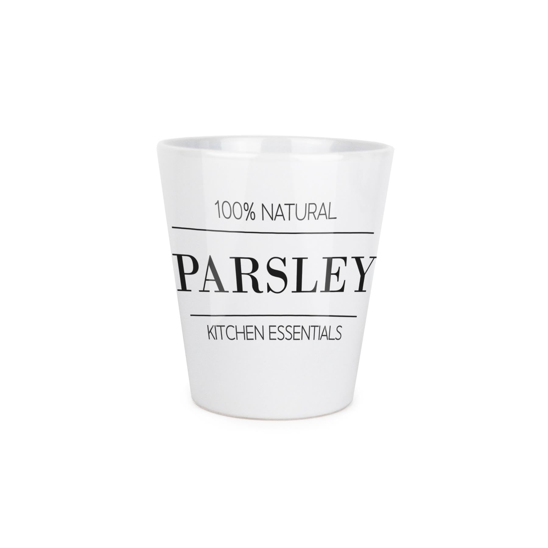 Purely Home Minimalist Parsley Plant Pot - Cooking Ingredients Small Ceramic Indoor Plant Pot with Drainage Hole - Homeware Gift 9cm Diameter Flower Pot