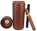 AMANCY Quality Brown Leather Travel Cigar Humidor Case with Cedar Wood Lining，Packed by Gift Box