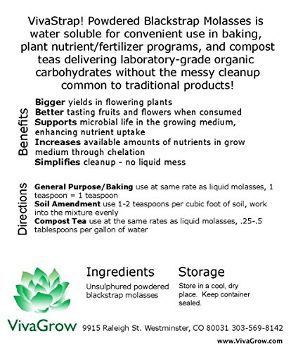 VivaStrap! Powdered Blackstrap Molasses Unsulphured Water Soluble 32oz - Thumbnail 3