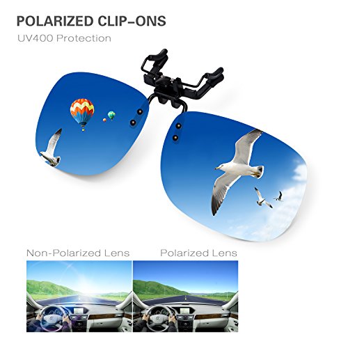 Clip-on Sunglasses, Besgoods Polarized Flip up Clip on Prescription Sunglasses Sports Driving Outdoor