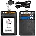 Kaptron Retractable Lanyard with ID Badge Holder, Horizontal and Vertical Badge Holder with Adjustable Interlocking Retractable Badge Reel Breakaway Lanyard Includes Key Ring and Lobster Clip
