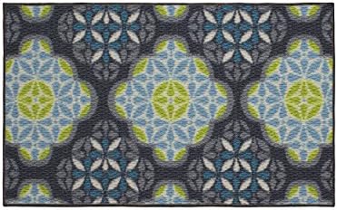 Structures Olivia Textured Printed Accent Rug, Blue/Green 18 x 30"