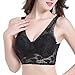 Sleep Koala Women's Plus Size Bralette Sexy Lace Bras Wire Free Bra Removeable Pads Tops Black XXXL