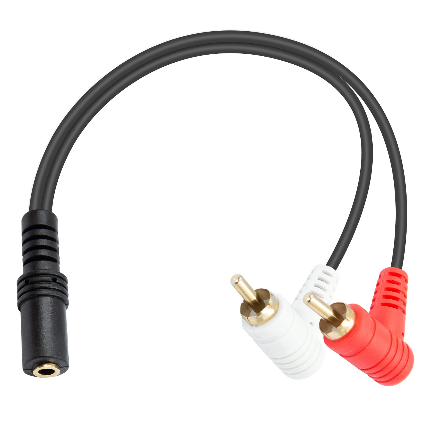 Maxhood RCA to 3.5mm Female Cable, 3.5mm to RCA Stereo Audio Cable, 3.5mm 1/8 inch TRS Female to 2RCA Male Stereo Audio Y Splitter Cable for Smartphones, MP3, Tablets, Speakers, Home Theater, 12inch