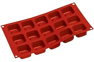 Silikomart-Wonder Cakes 100-Percent Silicone, Cake-Mould-Medium-Square-Savarin-48x48mm (Terracotta)