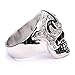 JDZ Amulets Men's Stainless Steel Red Eyes Skull Head Gothic Biker Ring Jewelry
