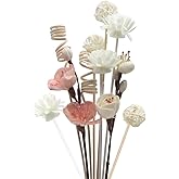 16 Pcs Reed Diffuser Sticks, Natural Rattan Hand Made Flower Reed Fragrance Diffuser Set, Reed Fragrance Diffuser Flowers Refill Replacement Sticks, House Bedroom Office Decor
