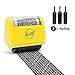 Miseyo Wide Identity Theft Protection Roller Stamp - Yellow (3 Refill Ink Included) primary