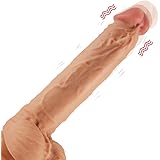 High Quality 8.6" Thrusting Dildo Vibrator with Vibrating and Heating, Realistic Telescopic Penis for G-spot Stimulation, Fon