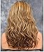 Imcolorful Halloween Sexy Big Wave Inclined Bang Wig Curly Brown Hair Mixed Color Highlights Fluffy Air Volume