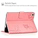 iPad Mini 1/2/3 Case-LittleMax Smart Embossed Leather Case Pure Color [Magnetic Closure] Stand Case with [Cards Holder] for Apple iPad Mini 3 2 1 [Free Cleaning Cloth,Stylus Pen]-#1-Pink