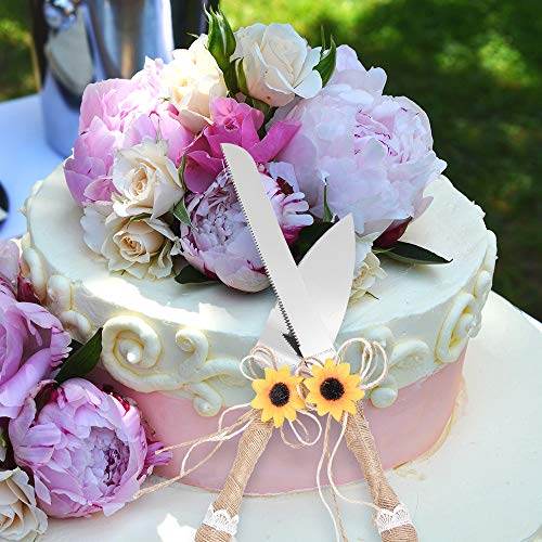 Rustic Wedding Cake Serving Set, Pizza Pie Cake Knife and Server Set for Custom Wedding Gift Parties Birthdays Anniversaries Supplies - Thumbnail 5
