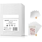 Wevac 8" x 12" Precut Vacuum Sealer Bags, 200 Count, Includes 5 Liquid Block Bags & 5 Bone Guard Pieces, Heavy Duty for Food Storage, Sous Vide & Meal Prep