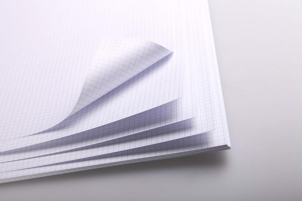 Clairefontaine 975187C Bristol Pack - 20 Sheets of Extra Smooth White Small Square Grid Bristol Paper - A3 29.7x42 cm 320g - Ideal for Technical Drawing