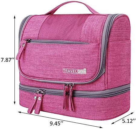Hanging Travel Toiletry Bag Makeup Organizers Waterproof Cosmetic Bag Bathroom Shower Storage Bag Dop Kit for Men Women (Rose Red) 7 Hanging Travel Toiletry Bag Makeup Organizers Waterproof Cosmetic Bag Bathroom Shower Storage Bag Dop Kit for Men Women (Rose Red)