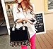 Highwinwin Fashion Women Lady Rivet Studded Tote Medium Handbag Shoulder Bag Tote (Black)