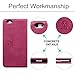 Visoul Leather folio kickstand Magnetic Case with 3 Card Slots for iPhone 6 / 6S - Pink