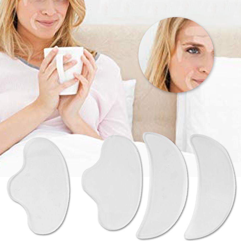 4 PCS Silicone Anti Wrinkle Patches, Facial Lifting Prevent Wrinkles Pads for Front Face Forehead Eyebrows, Skin Compressing Deep Hydration Pads