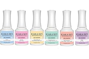 Kiara Sky Professional - Dip Manicure Nail Liquid Essentials - Long Lasting Nail Gels - Beauty Essentials Nail Design for Nail Art - Dip Liquids for Dip Manicure 0.5 fl oz, Essentials Kit Steps 1-6
