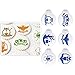 ART Kitchenware 6pcs Halloween Cookie Stencil Set Cupcake Decoration Stencil Template Baking Mold ST-845 Beige/Semi-Transparent