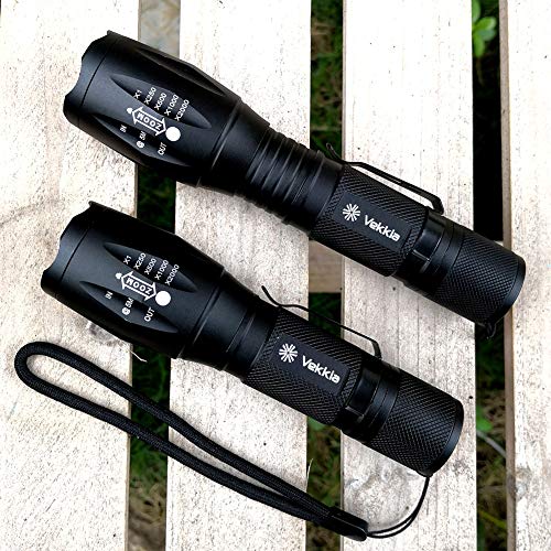 2 Pack Super Bright Led Flashlights with Belt Clip, High Lumens Flashlight with Zoomable Focus, 3 Modes, IPX6 Waterproof. Flash Light Built to Last. Great Gift for Camping, Hiking & Home USE