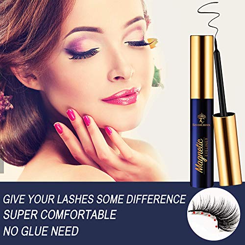 Eyelashes with Eyeliner Kit SEVENCROWN 3D Lashes