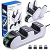 OIVO PS5 Oplaadstation, Controller Oplader met Beschermd 4 USB C Dongles en Led Strap voor Sony Playstation 5, Dualsense…