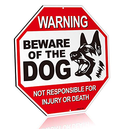 Anley Beware of The Dog Aluminum Warning Sign, No Responsible For Injury Or Death Warning Dog Sign - UV Protected and Weatherproof - 12" x 12" - Thumbnail 7