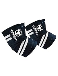 Iron Bull - 1 par de coderas elásticas de compresión para levantamiento de pesas, levantamiento de potencia, fitness, entrenamiento en cruz y entrenamiento en el gimnasio