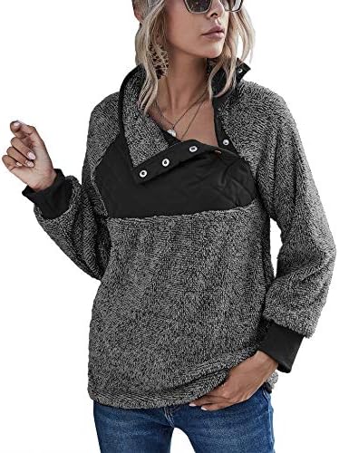 button neck fleece pullover