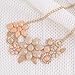 iWenSheng Peach Pink Choker Necklace Fashion Flower Bubble Bib Chain Statement Necklaces for Women