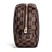 Rocket 92 Creations Checkered Makeup Bag for Women - Portable Multifunctional Cosmetic Bag - Toiletries Organizer Pouch with Zipper - Perfect for Makeup Tools, Lipstick, Eyeshadow & Brushes, Brown