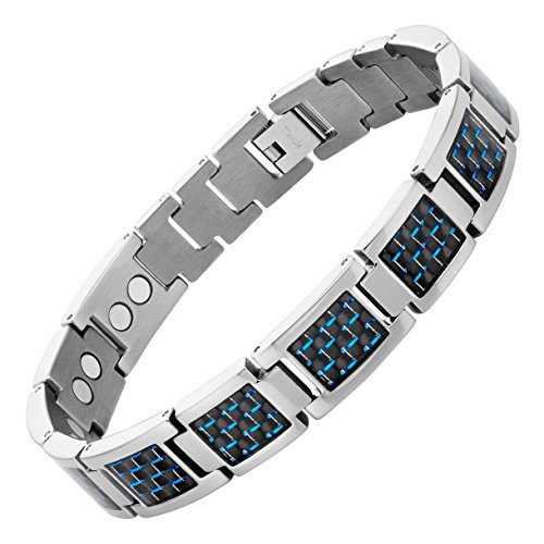 Willis Judd Mens Gunmetal Titanium Magnetic Bracelet In Black Ve