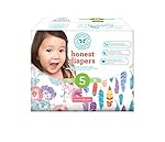 Honest Baby Diapers, Club Box, Rose Blossom & Painted Feathers, Size 5, 50 Count