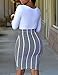 Ninimour Womens Slim Fit Hip Package Print Bodycon Dress White Blocks M