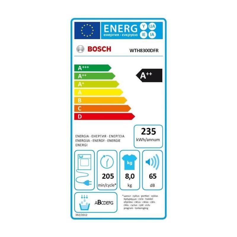 Bosch WTH8300DFR, Serie 4, Wäschetrockner, Wärmepumpe, 8 kg, Weiß 3