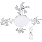 JTLB Light Socket Fan, Socket Fan Light with Remote, Drone Ceiling Fan With Light ，E26/E27 Dimmable 3-Color, Retractable Quiet Blades, for Bedroom Living Room Kitchen Garage