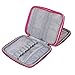 Teamoy Crochet Hook Case, Organizer Zipper Bag with Web Pockets for Various Crochet Needles and Knitting Accessories, Well Made, Small Volume and Easy to Carry, Flowers Pink(No Accessories Included)
