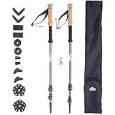 Cascade Mountain Tech Trekking Poles - Carbon Fiber Monopod Walking or Hiking Sticks with with Accessories Mount and Adjustable Quick Locks