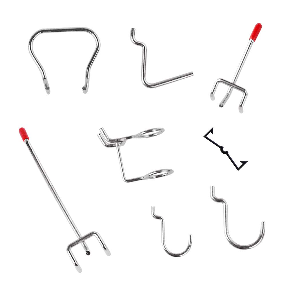 Lee-buty 52 Pcs Peg Hook Assortment Metal Pegboard Organization Storage Tools