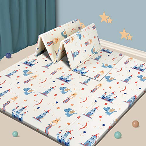Baby Play mat, Foam Playmat Kids Folding Mat Reversible Waterproof Non