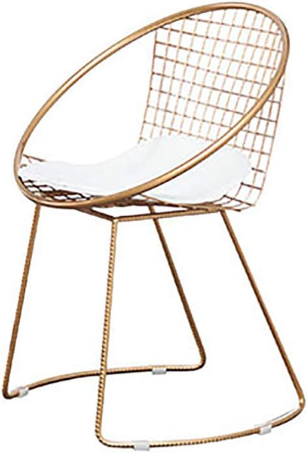 MWPO Sillas Silla de Comedor de Hierro Forjado Dorado, Silla de salón