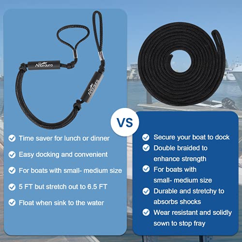 Affordura Dock Lines Bungee Dock Line 5FTx 1/2 and Dock Lines for Boats