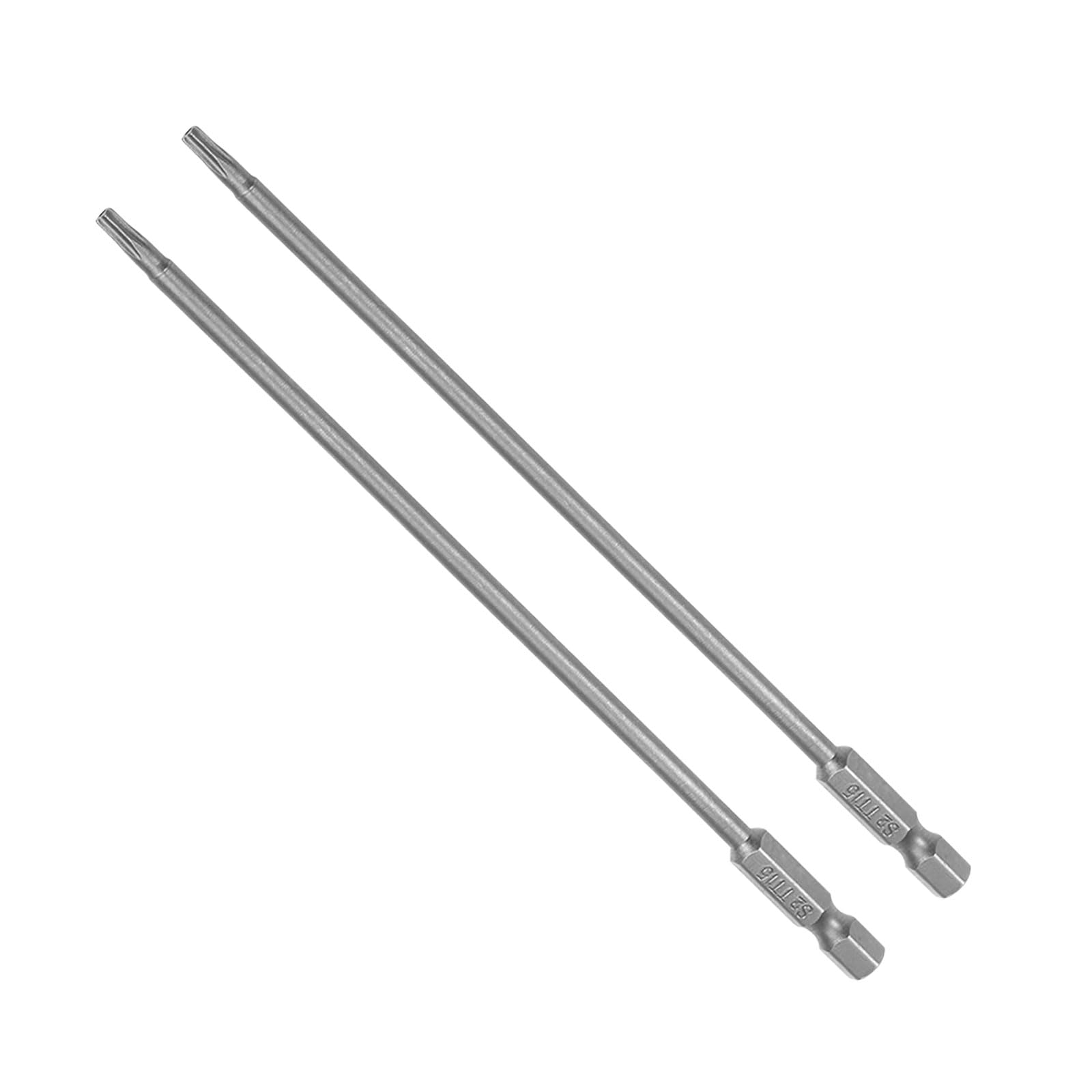 CoCud T15 Torx Head Screwdriver Bit, 6" Long 1/4 Inch Hex Shank, Magnetic Security Tamper Proof Star Drill Driver - (Applications: for Repair), 2-Pieces