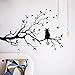 Black Tree Branches Wall Stickers with a Cat on The Tree Wall Decal for Home Bedroom Decor Halloween Wall Decorations